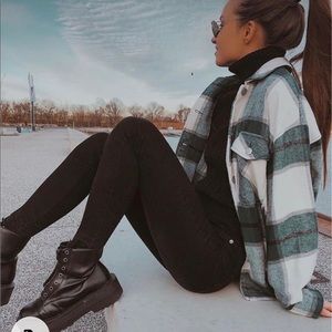 Green flannel jacket size small